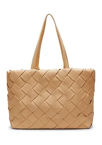 Woven Large Tote with Pouch