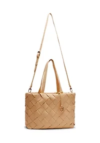 Woven Large Tote with Pouch