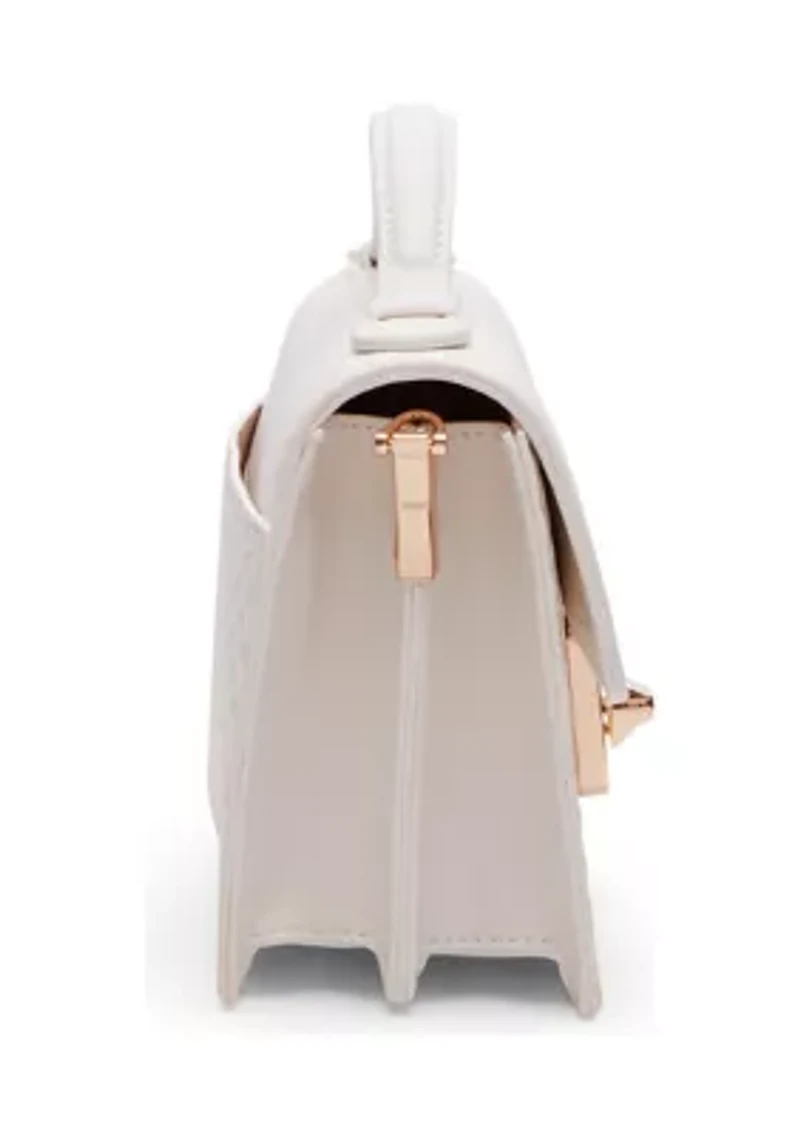 Embossed Small Top Handle Crossbody Bag