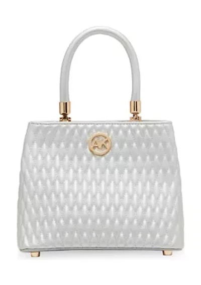 Small Quilted Satchel with Crossbody Strap 