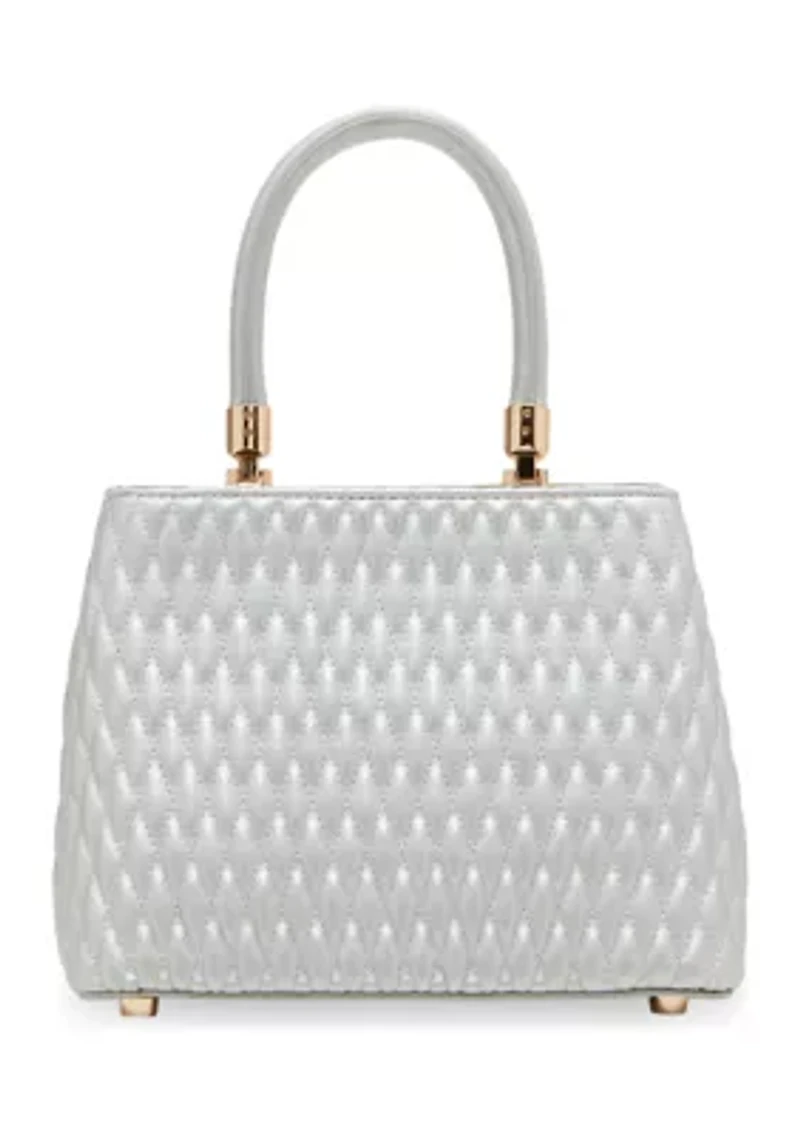 Small Quilted Satchel with Crossbody Strap 
