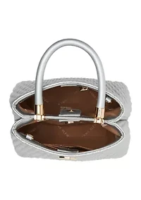 Small Quilted Satchel with Crossbody Strap 