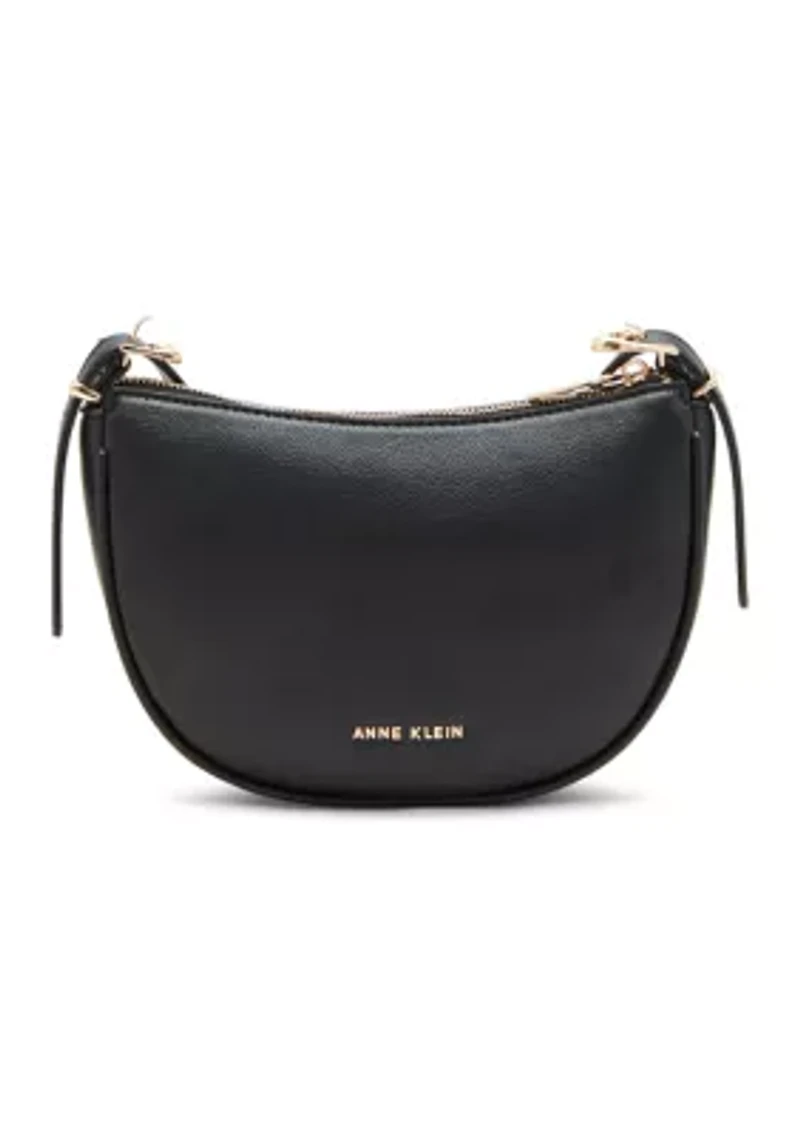 Sculpted Half Moon Crossbody Bag