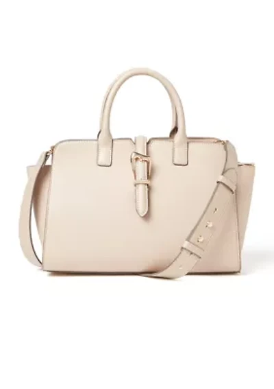 Sculpted Buckle Satchel