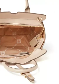 Sculpted Buckle Satchel