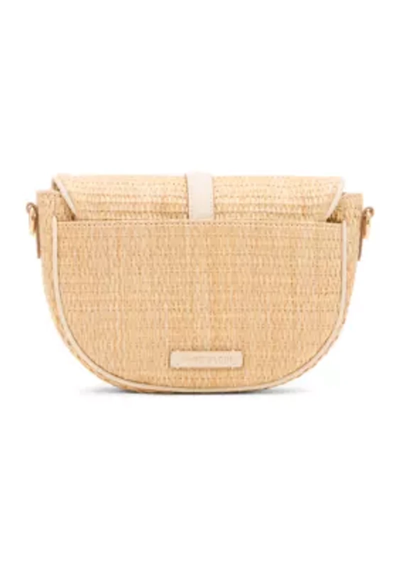 Straw Saddle Bag with Detachable Strap