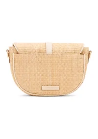 Straw Saddle Bag with Detachable Strap