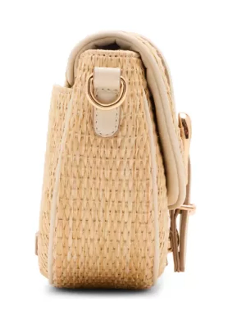Straw Saddle Bag with Detachable Strap