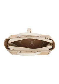 Straw Satchel with Detachable Strap