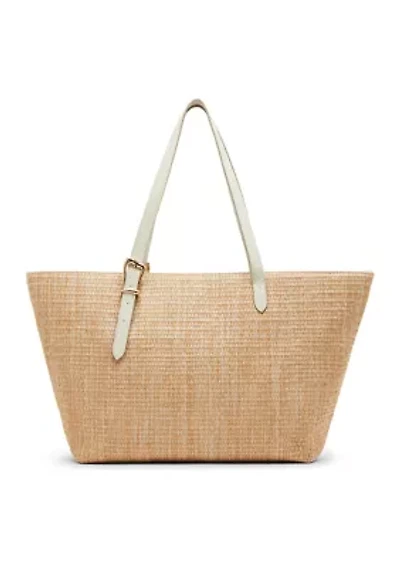 Straw Tote with Pouch