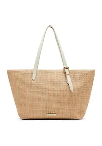 Straw Tote with Pouch