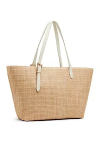 Straw Tote with Pouch