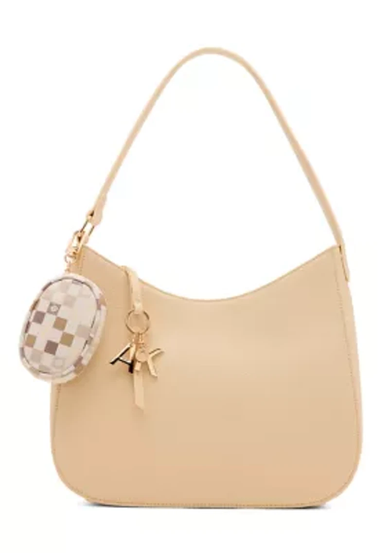 Medium Hobo Bag with Tile Lion Patch 