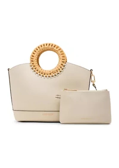 Circle Handle Tote with Detachable Strap 