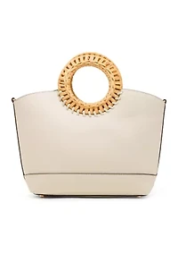 Circle Handle Tote with Detachable Strap 