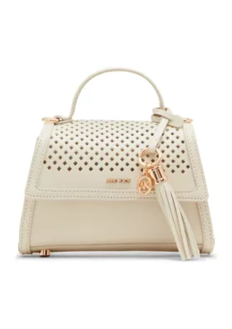 Perforated Flap Top Handle Crossbody