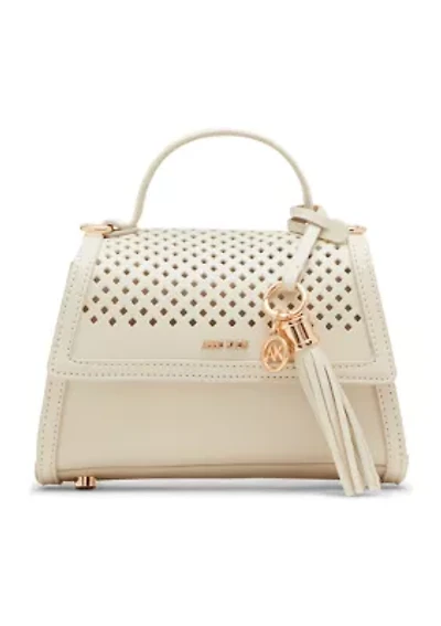 Perforated Flap Top Handle Crossbody
