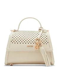 Perforated Flap Top Handle Crossbody