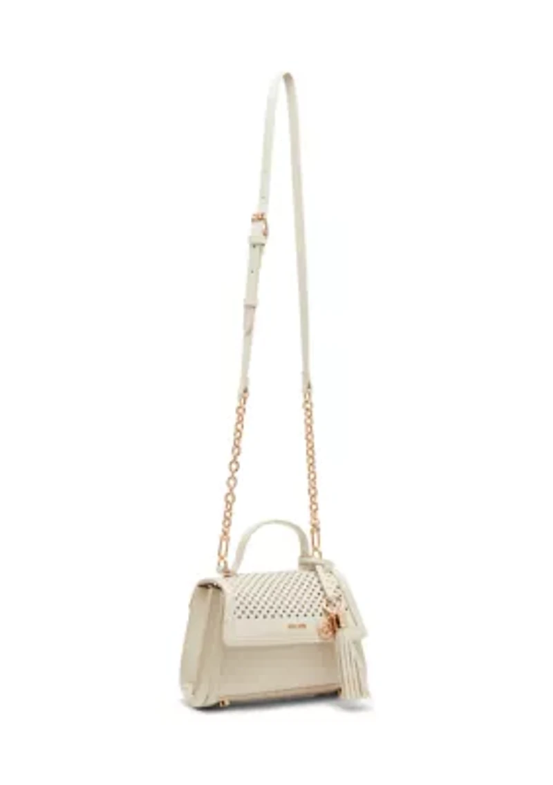 Perforated Flap Top Handle Crossbody