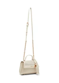 Perforated Flap Top Handle Crossbody