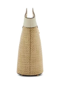Oval Handle Bucket Bag with Crossbody Strap