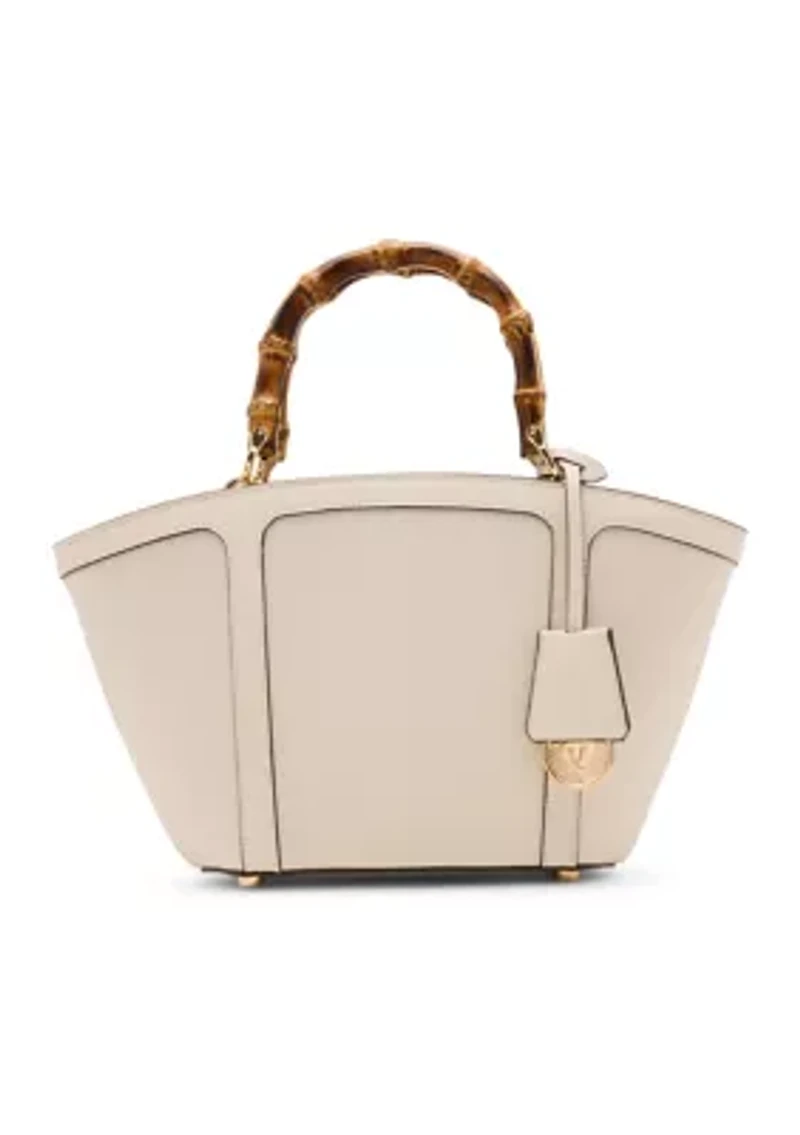 Bamboo Handle Tote with Crossbody Strap
