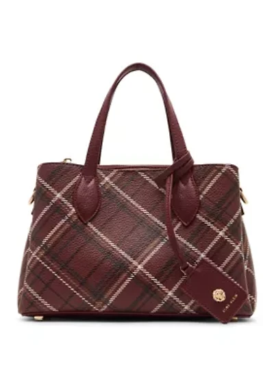 Small Triple Compartment Satchel with Detachable Strap