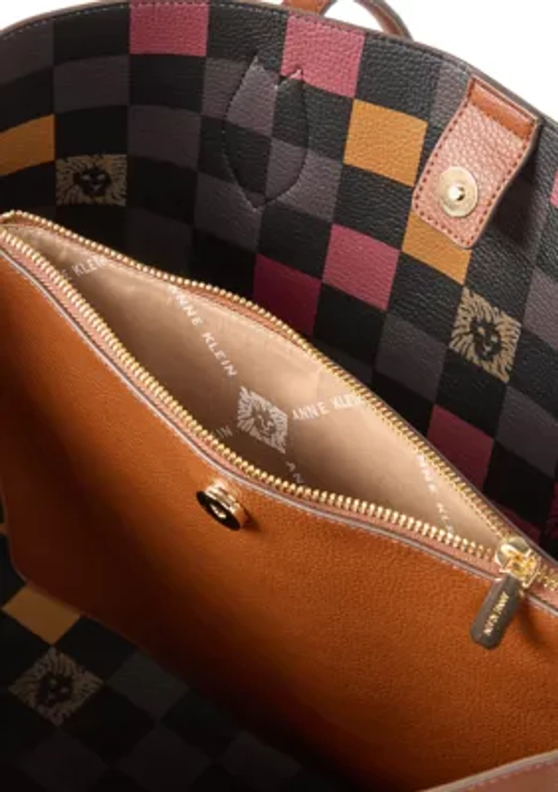 Double Compartment Tote Bag with Pouch