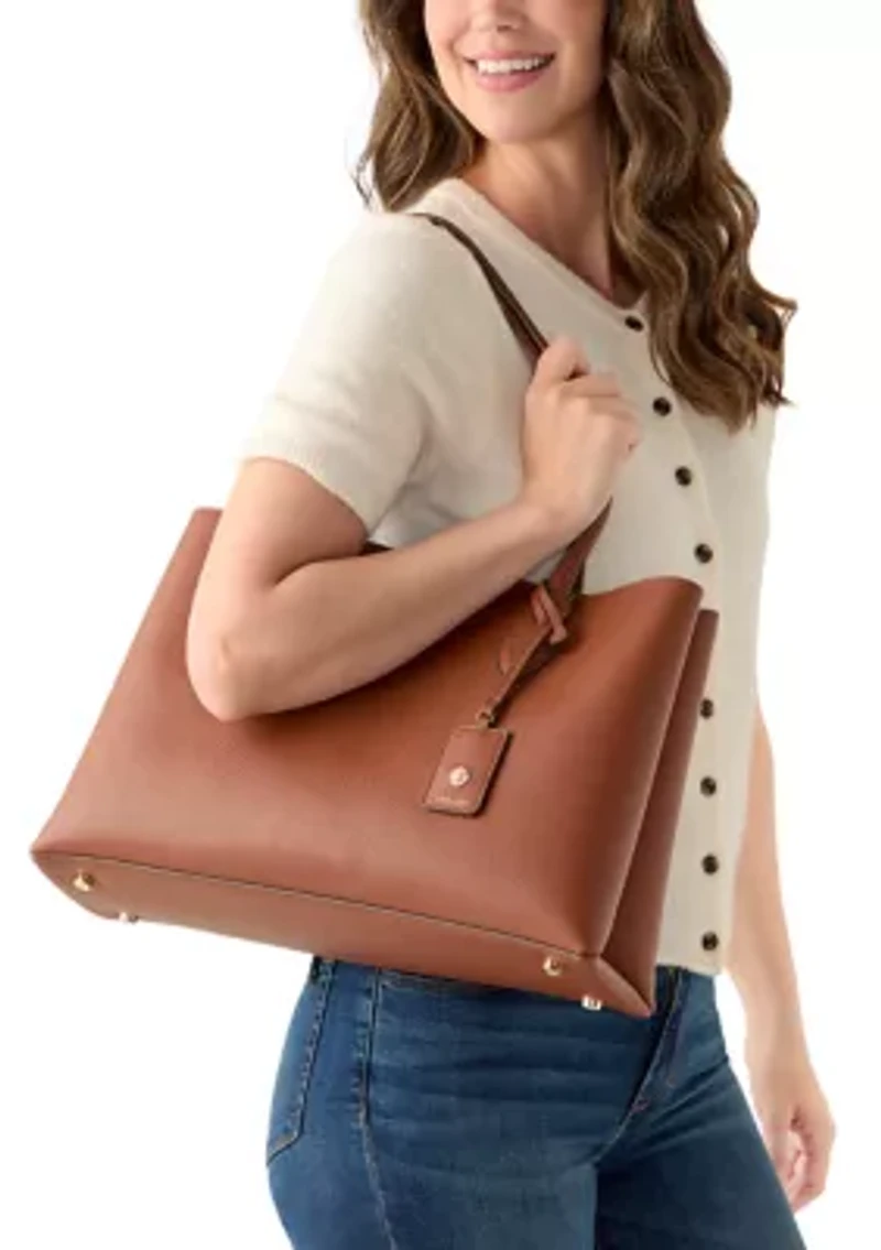 Double Compartment Tote Bag with Pouch