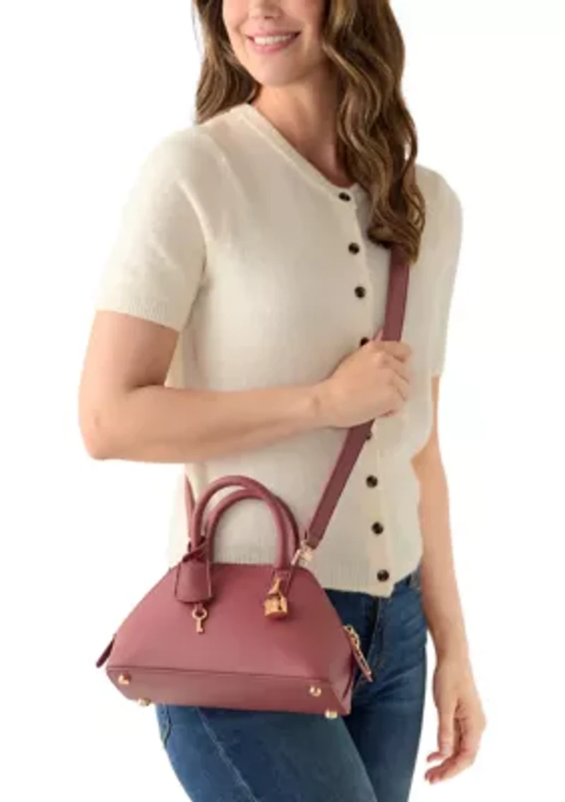 Small Angled Bowler Bag with Convertible Strap