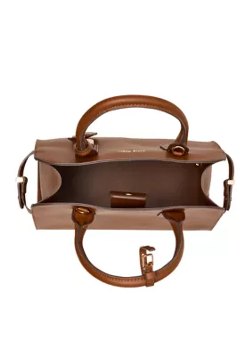 Small Curved Satchel with Detachable Strap