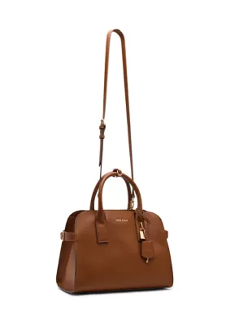 Small Curved Satchel with Detachable Strap