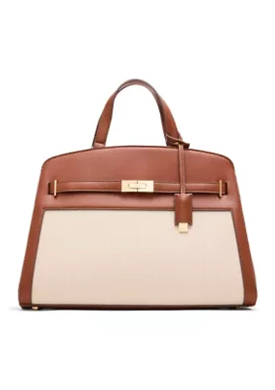 Medium Satchel Bag with Accent Scarf