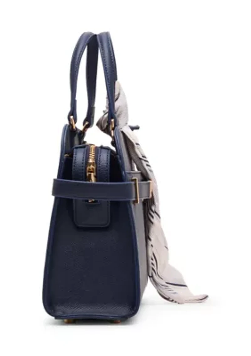 Medium Satchel Bag with Accent Scarf