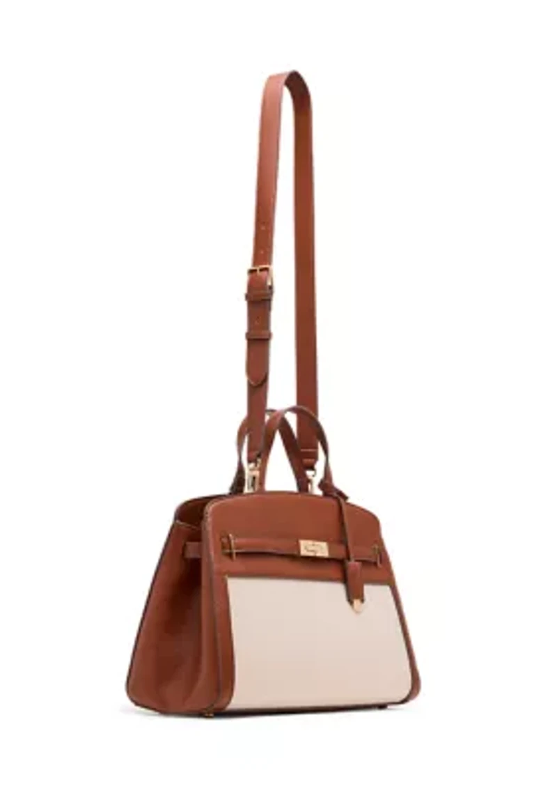 Medium Satchel Bag with Accent Scarf