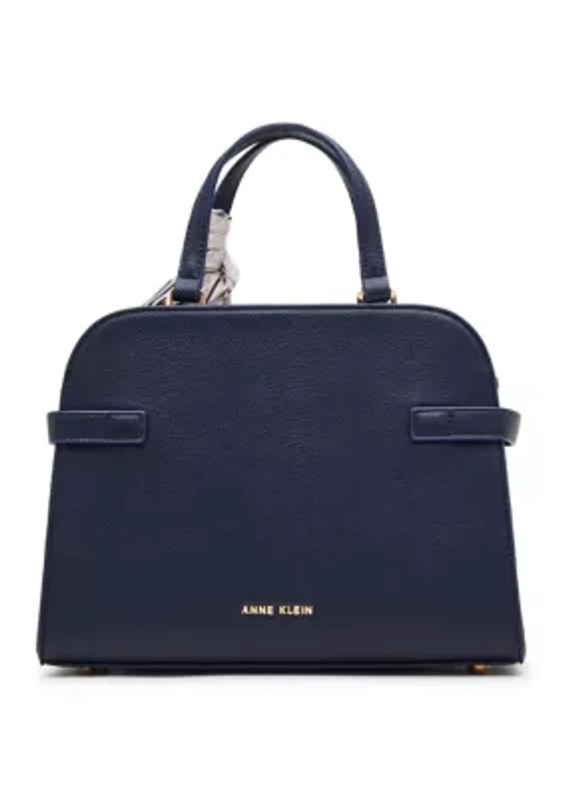 Medium Satchel Bag with Accent Scarf