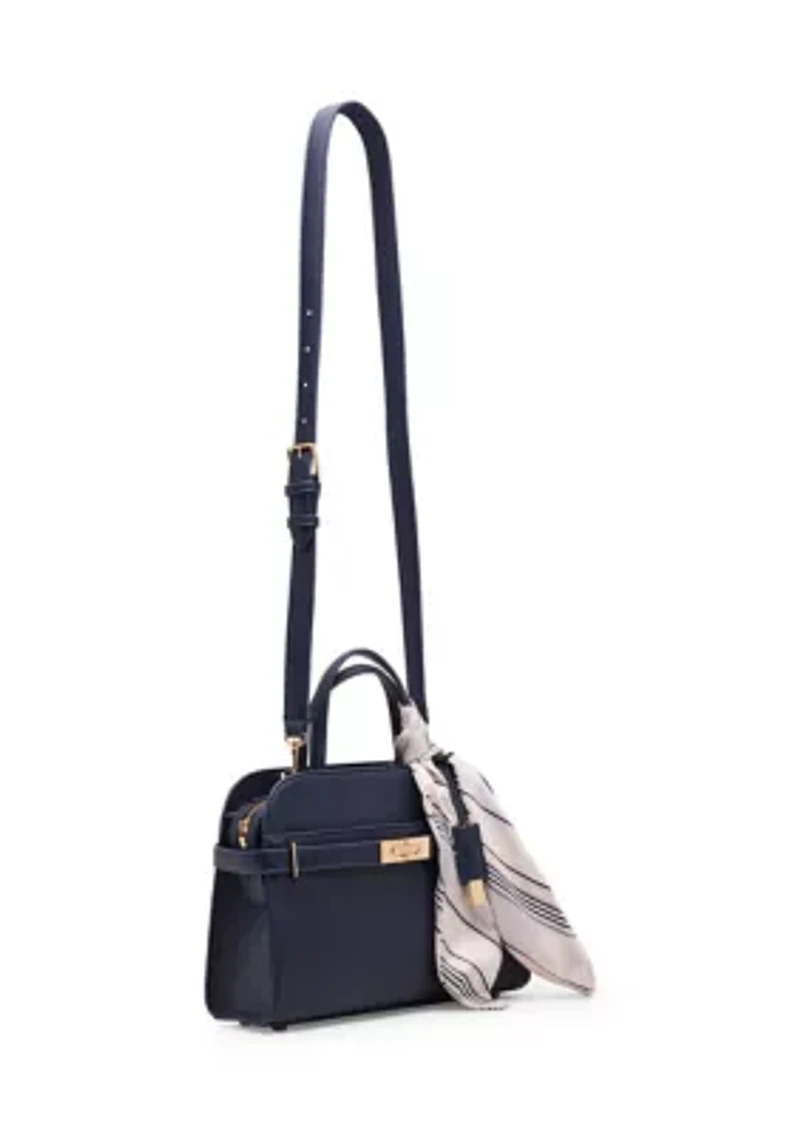 Medium Satchel Bag with Accent Scarf