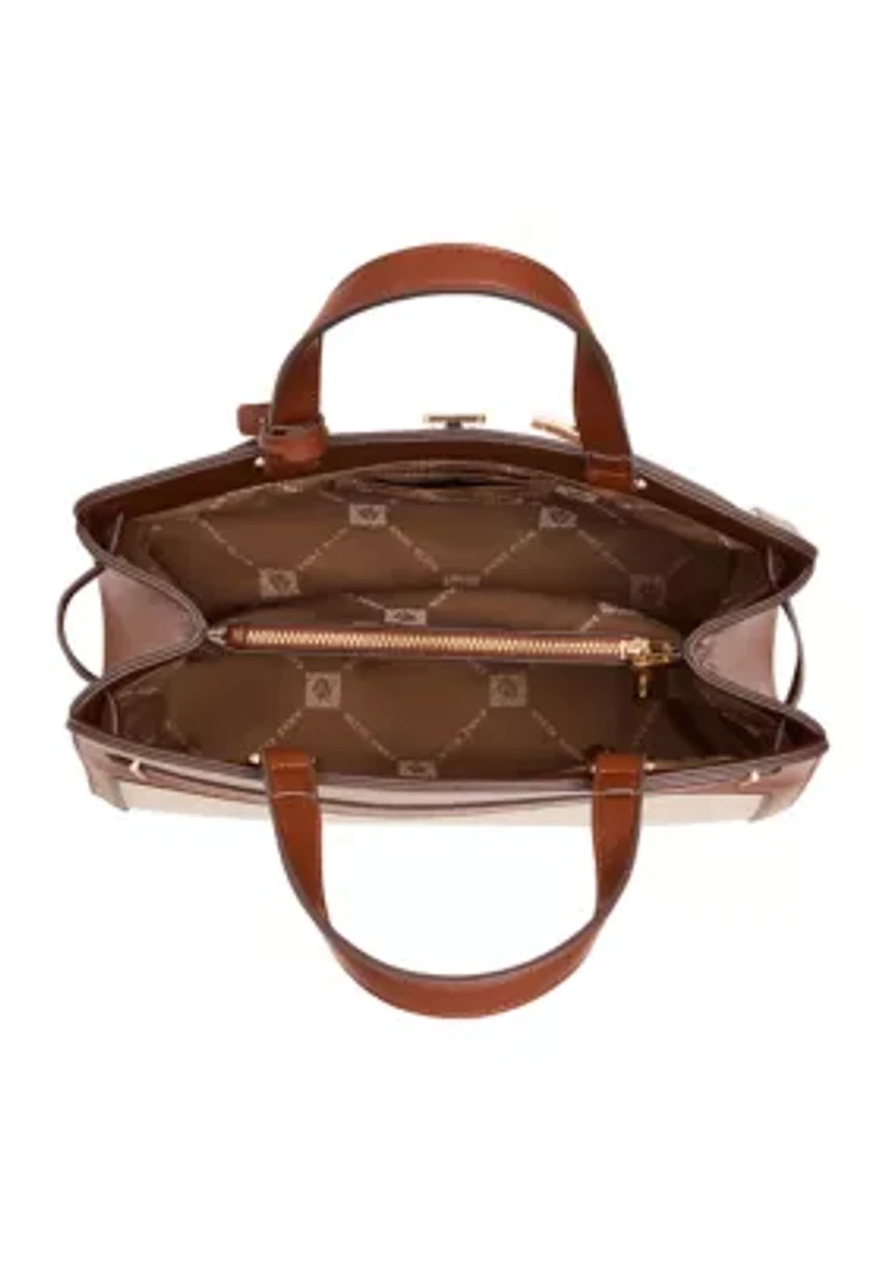 Medium Satchel Bag with Accent Scarf