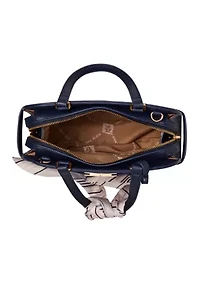 Medium Satchel Bag with Accent Scarf