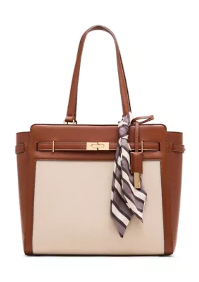 Canvas Colorblock Tote Bag