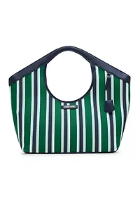 Canvas Striped Large Tote Bag with Strap