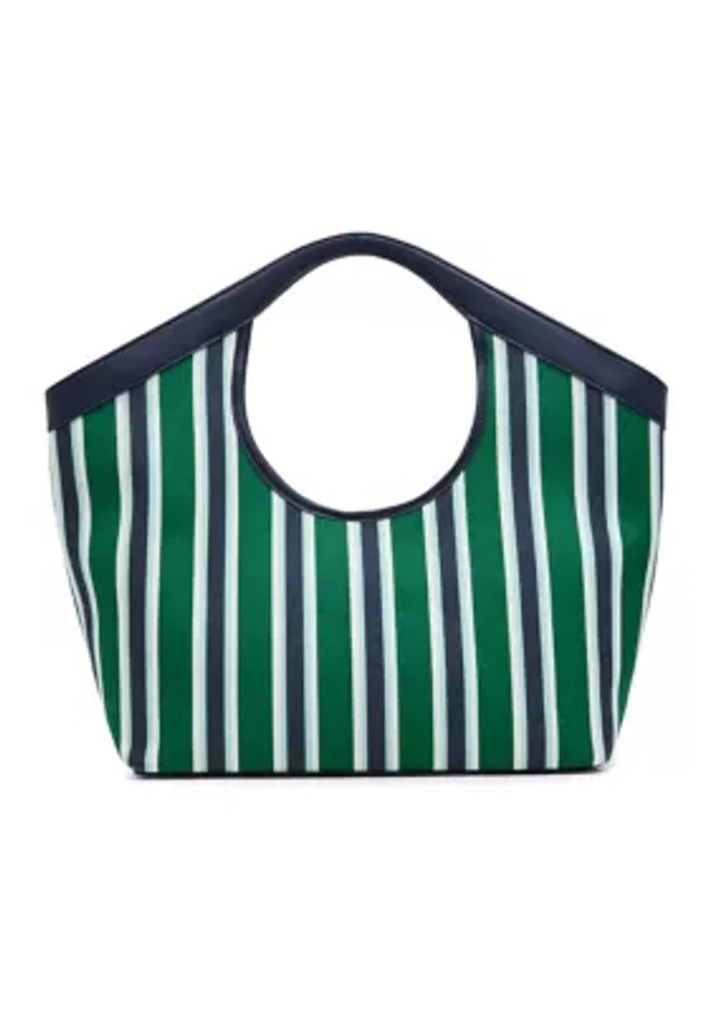 Canvas Striped Large Tote Bag with Strap