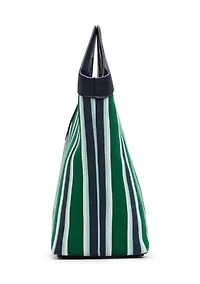Canvas Striped Large Tote Bag with Strap