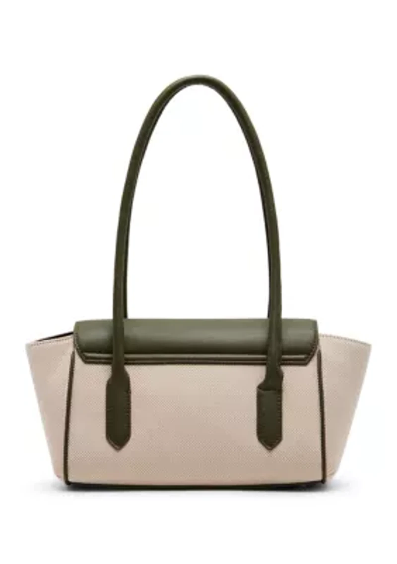 Canvas Shoulder Bag with Charm