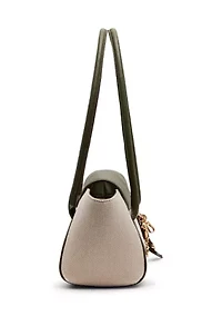 Canvas Shoulder Bag with Charm