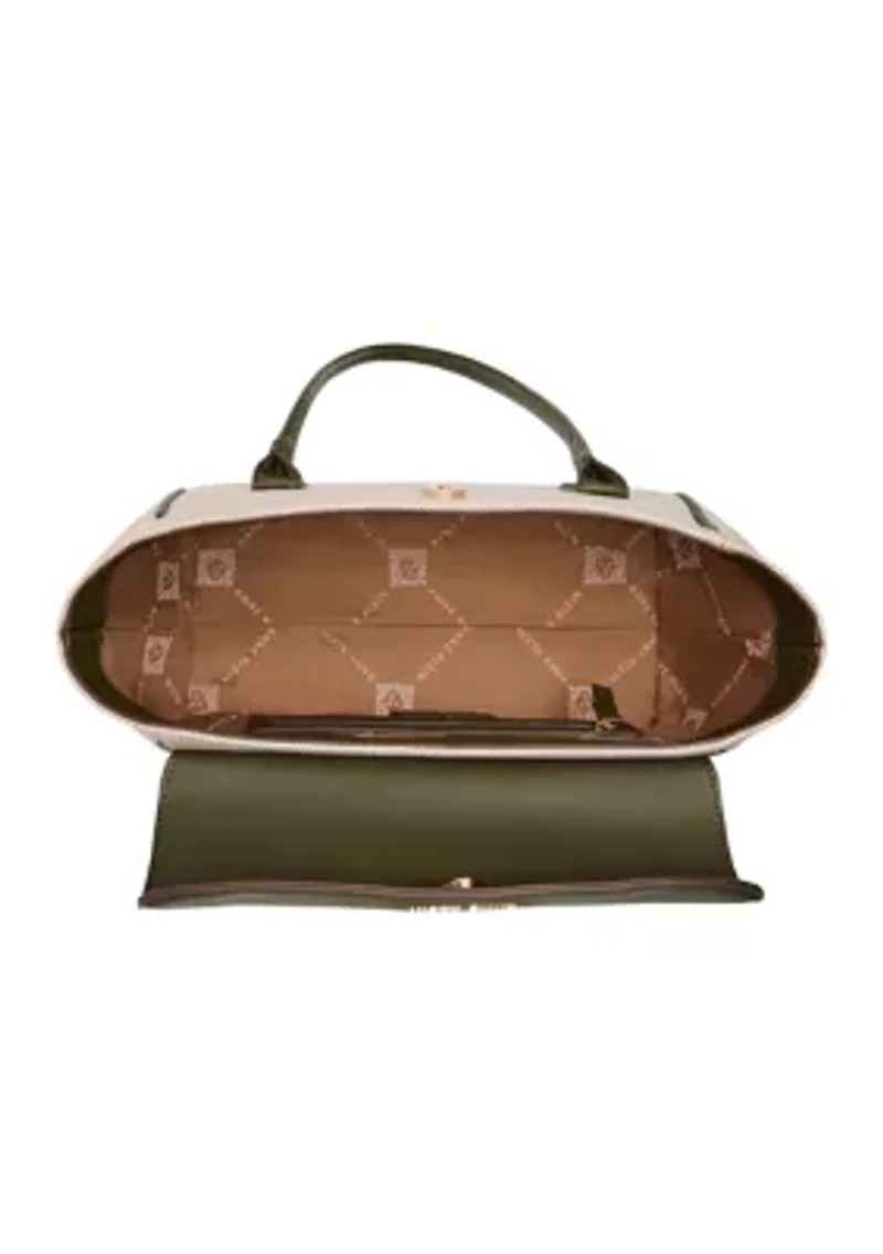 Canvas Shoulder Bag with Charm