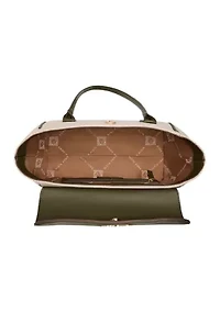 Canvas Shoulder Bag with Charm