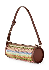 Straw Barrel Shoulder Bag