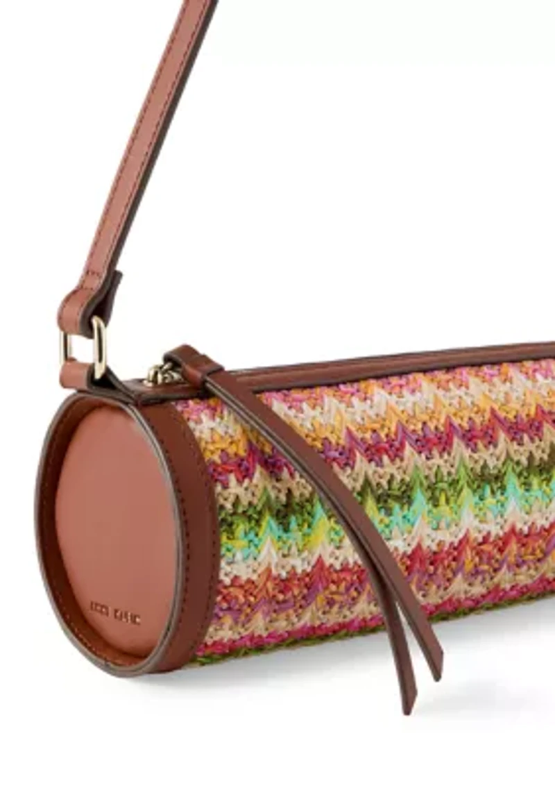 Straw Barrel Shoulder Bag