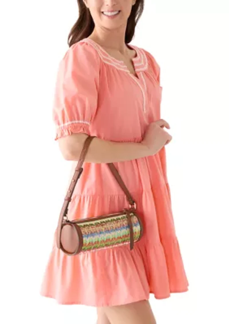Straw Barrel Shoulder Bag